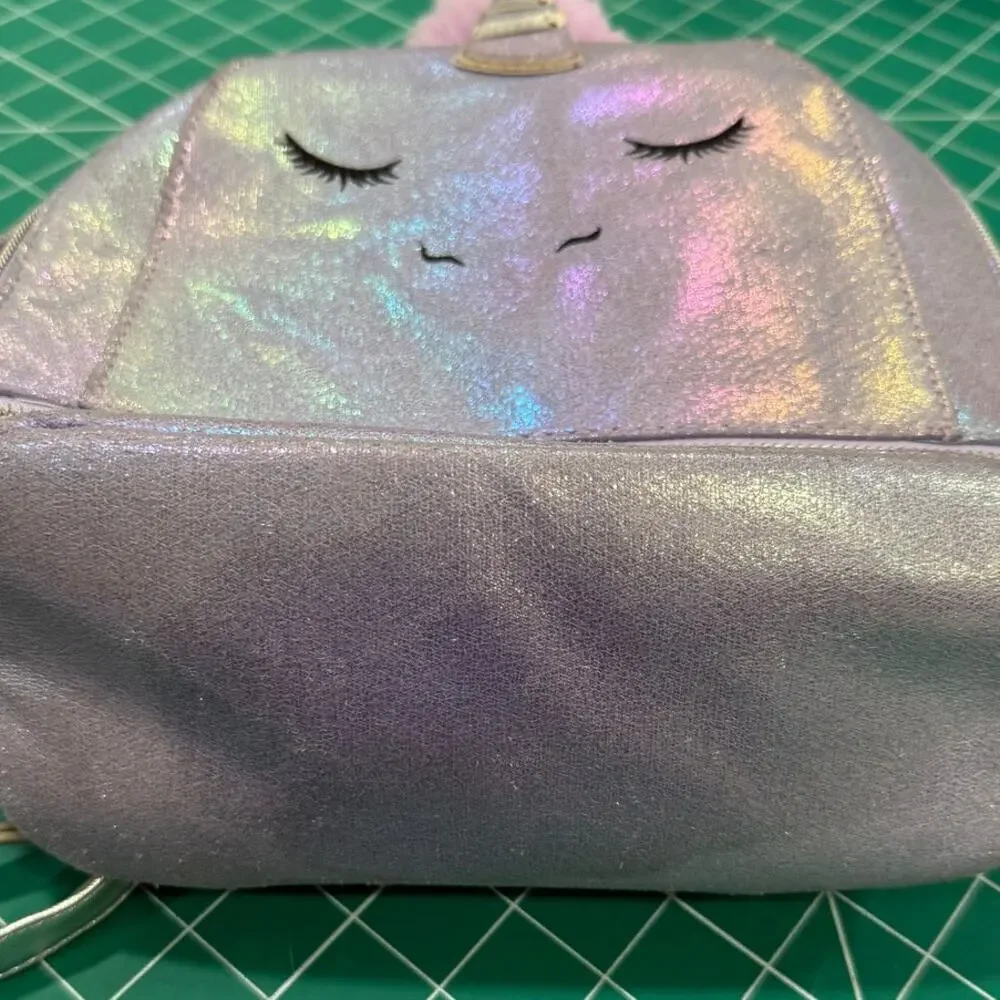 Unicorn Mini Backpack Purple Iridescent Under One Sky Kawaii Fairycore Pom Charm